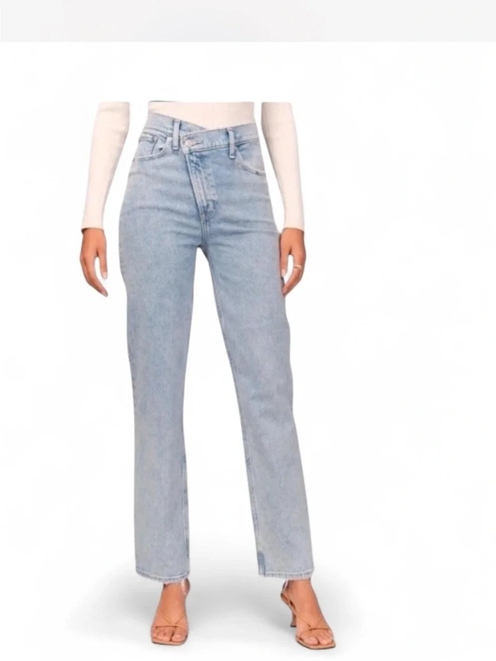 NWT: Abercrombie & Fitch Light Blue Straight Leg Jeans, crossover jeans